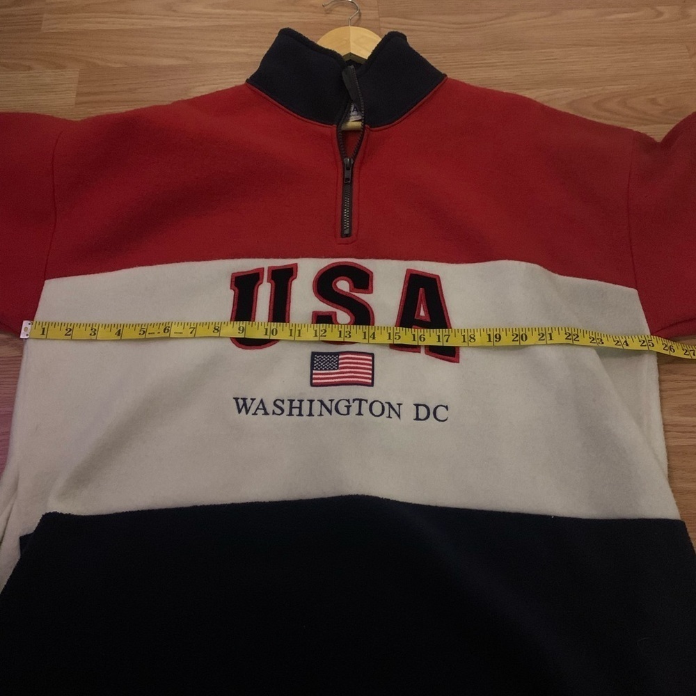 Vintage 90’s Washington USA Oversized 3/4 Zip Sweater XL - Picture 3 of 4